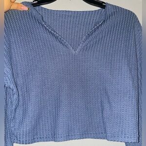 SHEIN Blue Textured Knit Top